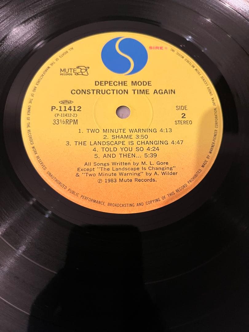 美品　Depeche Mode Construction Time Again