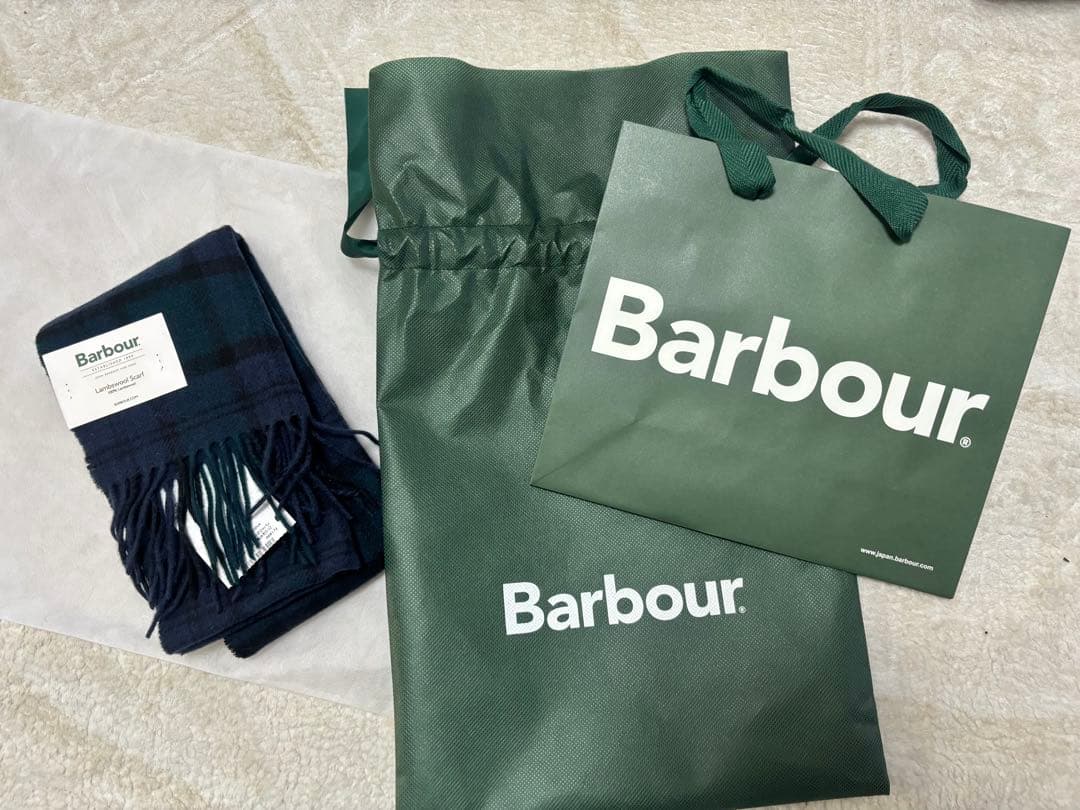 Barbour バブアー ラムウール マフラー　チェック柄