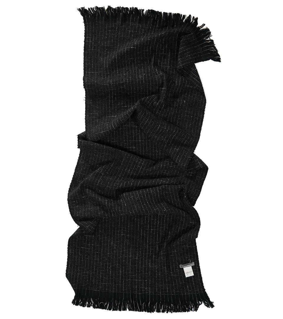 80s ISSEY MIYAKE MEN 筆タグ シルク ストール ブラック