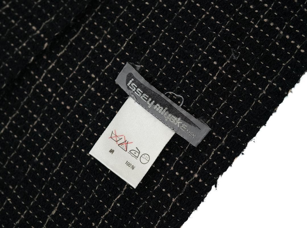 80s ISSEY MIYAKE MEN 筆タグ シルク ストール ブラック