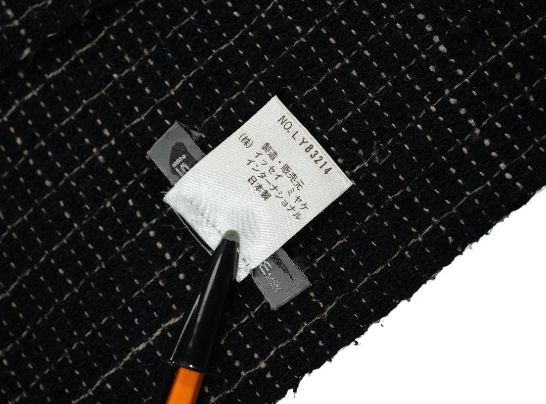 80s ISSEY MIYAKE MEN 筆タグ シルク ストール ブラック