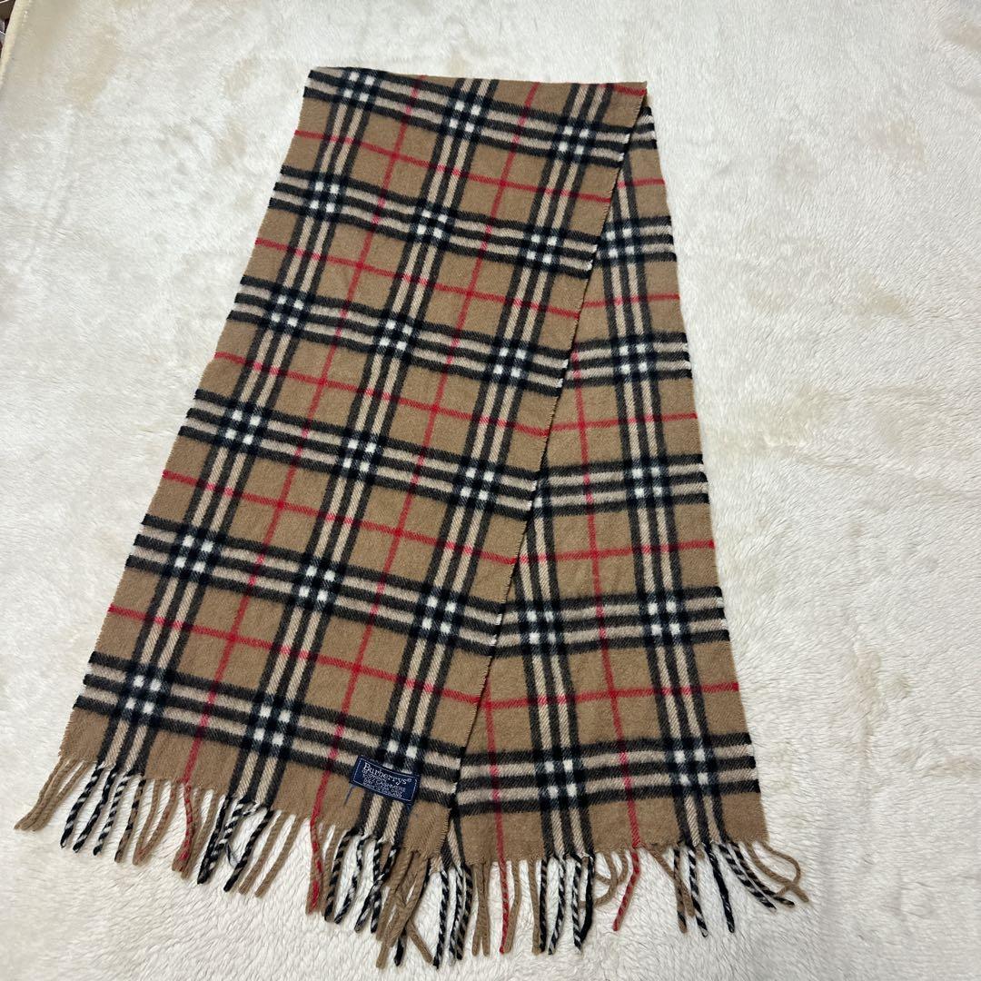 Burberrys バーバリー マフラーノバチェック カシミヤ100% 英国製