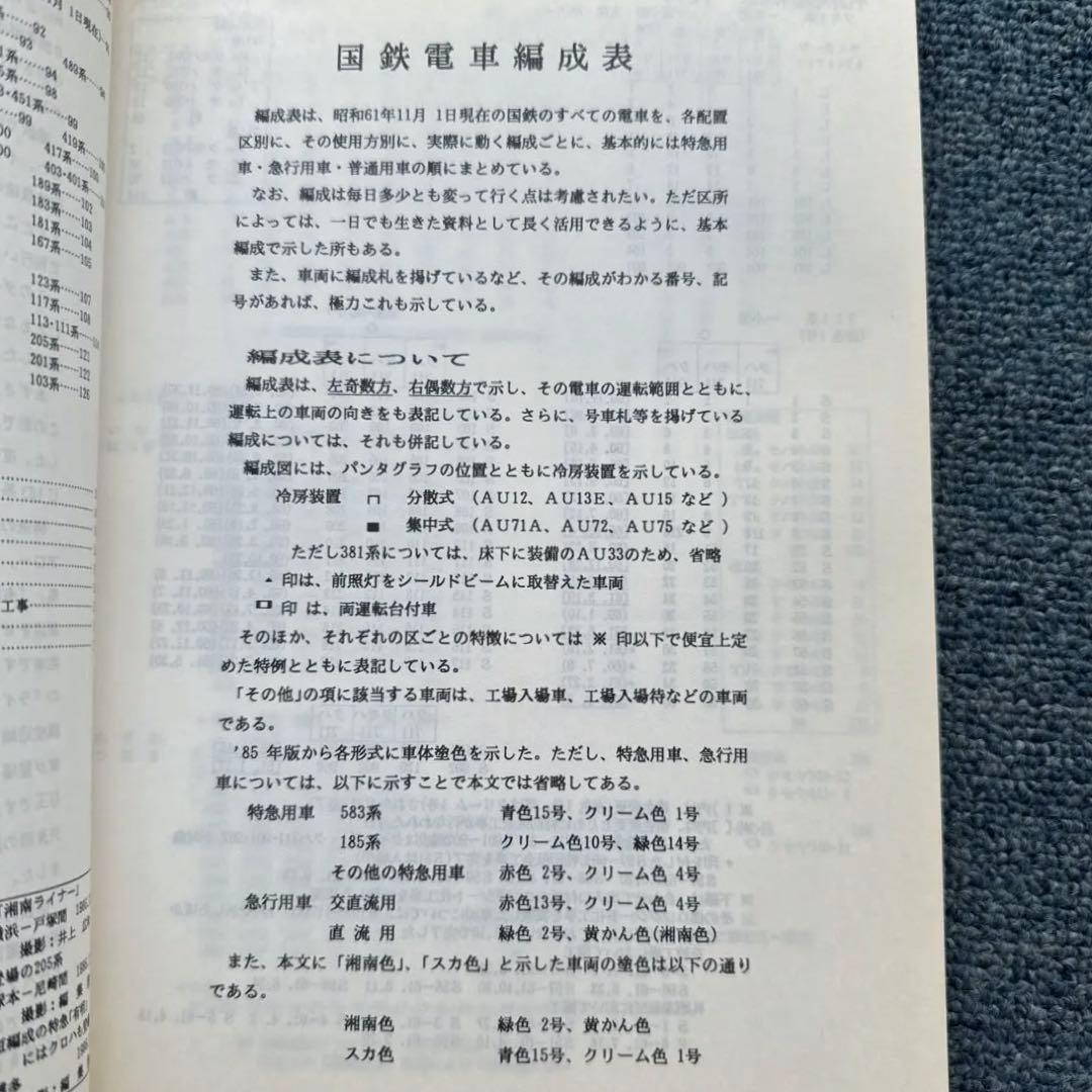 国鉄電車編成表61.11.1改正号　国鉄最後のダイヤ改正