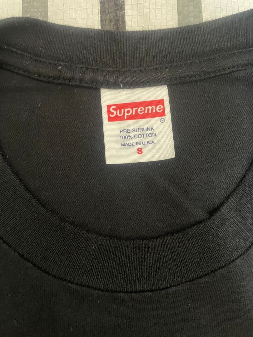 Supreme 24SS Pinline Tee Black S ピンライン