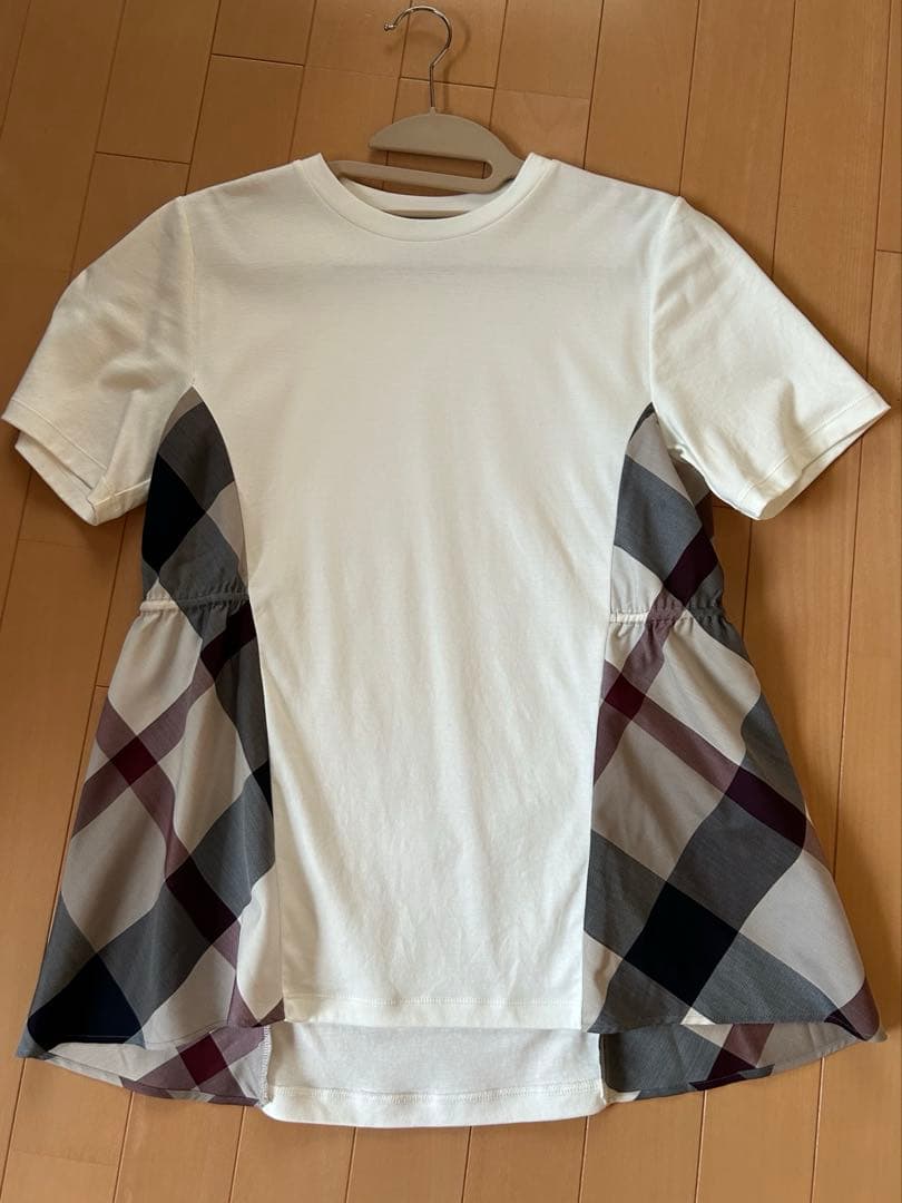 ブルーレーベル クレストブリッジ　半袖Aラインカットソーサイドチェック