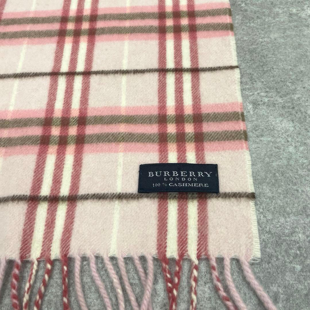 ■ BURBERRY LONDON カシミヤ マフラー ピンク ノバチェック