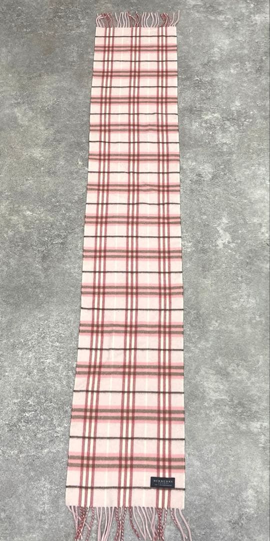 ■ BURBERRY LONDON カシミヤ マフラー ピンク ノバチェック