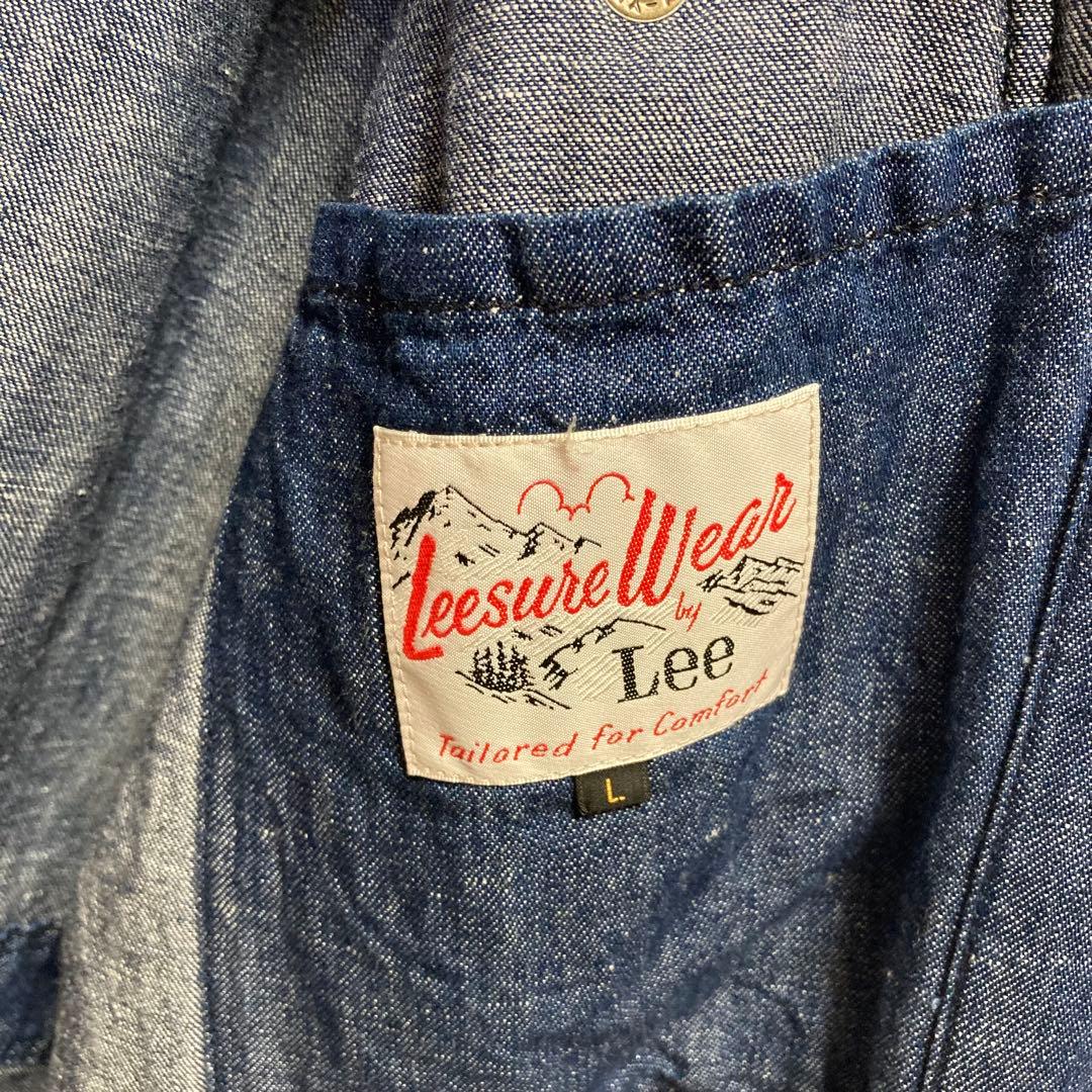 LEE AH MURDERZコラボ　ロングデニム　Ｌサイズ ブルー　麻混　古着