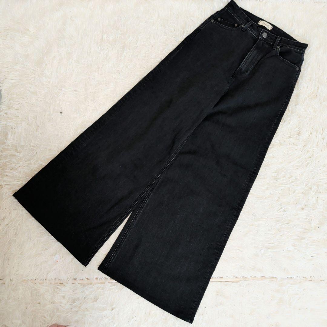 【美品】YANUK ワイドフレア 24 オールドブラック ヤヌーク