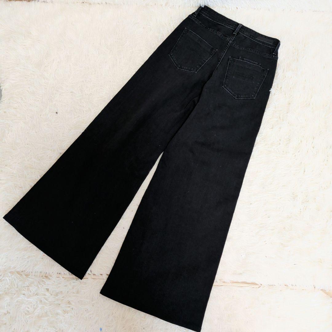 【美品】YANUK ワイドフレア 24 オールドブラック ヤヌーク