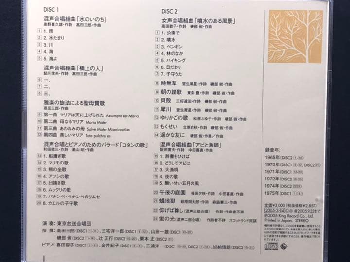 東京放送合唱団　混声・女声合唱名曲集　２ＣＤ