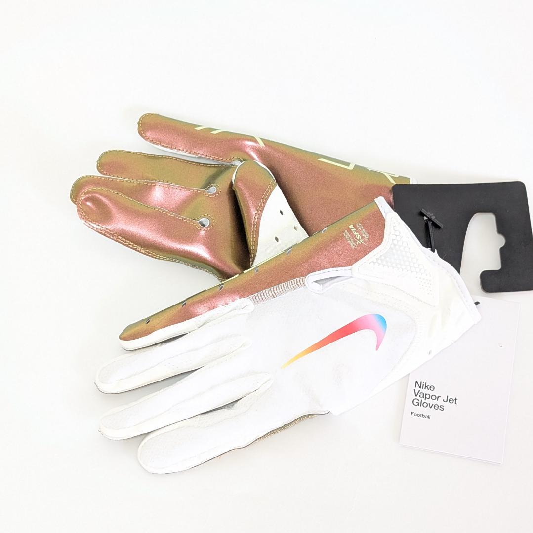 NIKE 手袋 グローブ アメフト用 ホワイトゴールド M 軽量