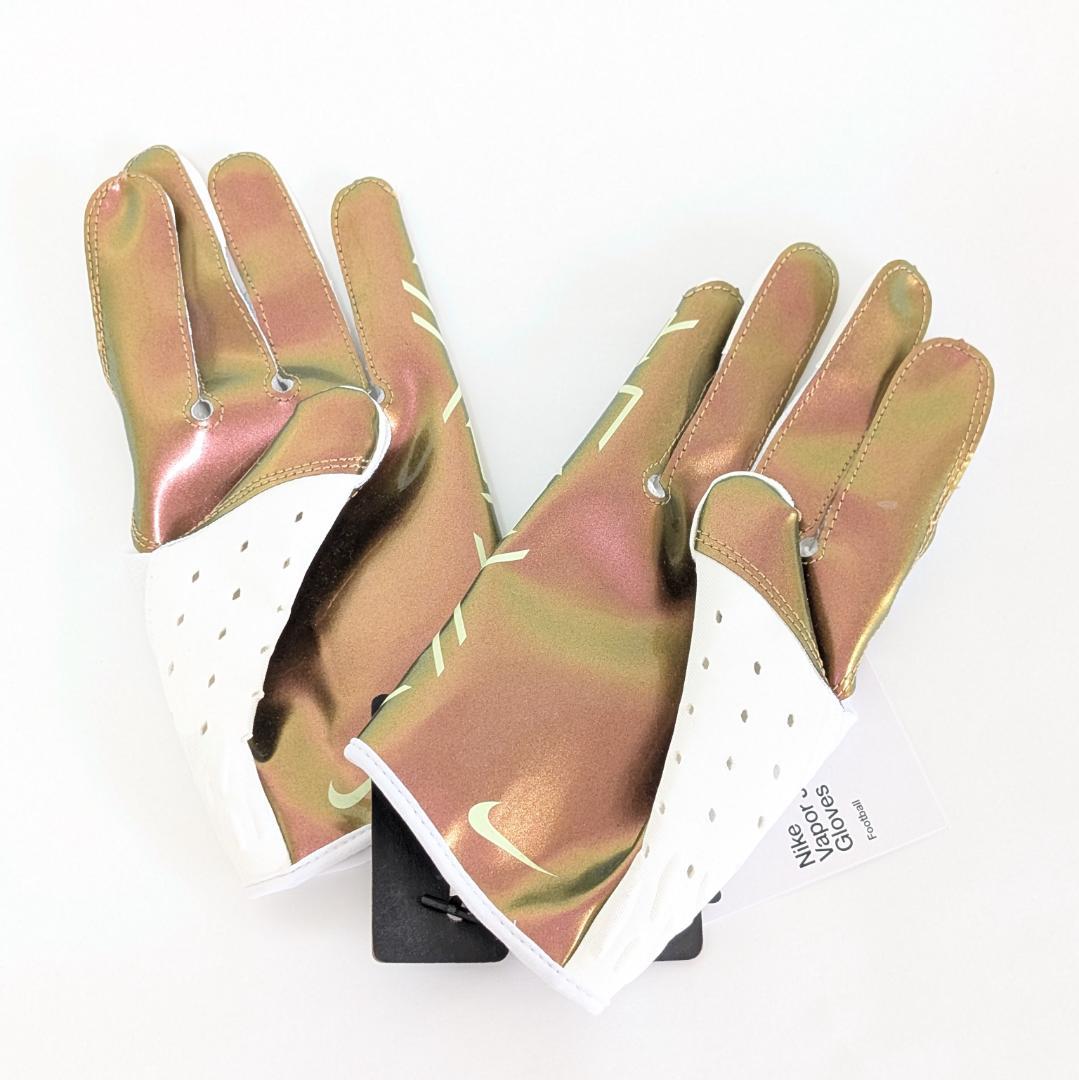 NIKE 手袋 グローブ アメフト用 ホワイトゴールド M 軽量