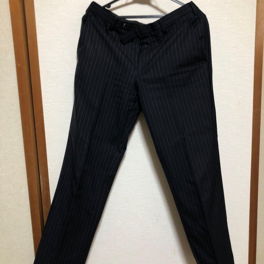 バーバリースーツ　ストライプ　黒　38R