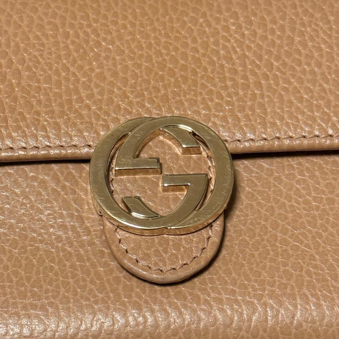 美品✨GUCCI グッチ 折財布 ミニ財布 インターロッキング GGロゴ