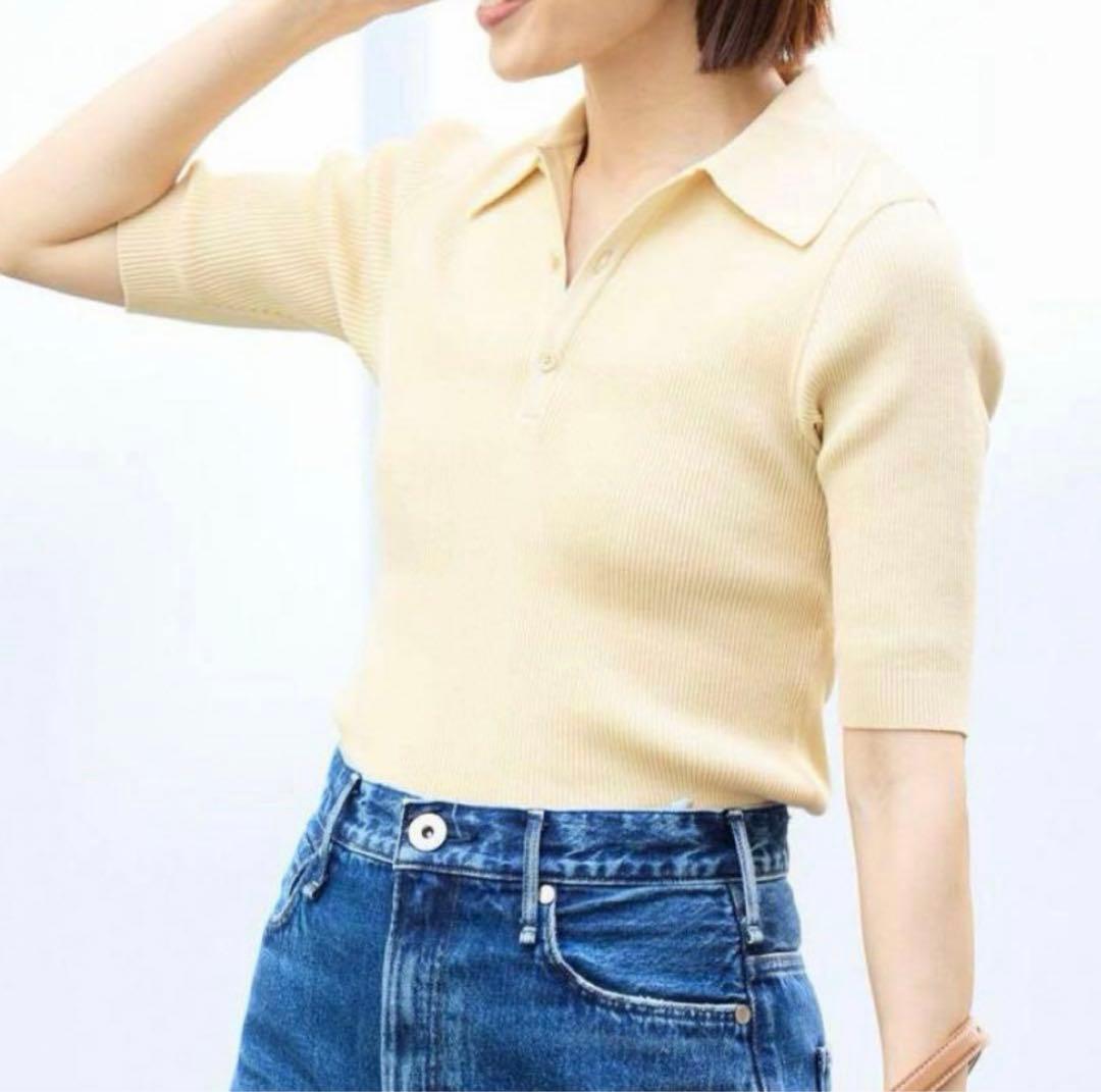 美品✨AURALEE GIZA RIB KNIT POLO