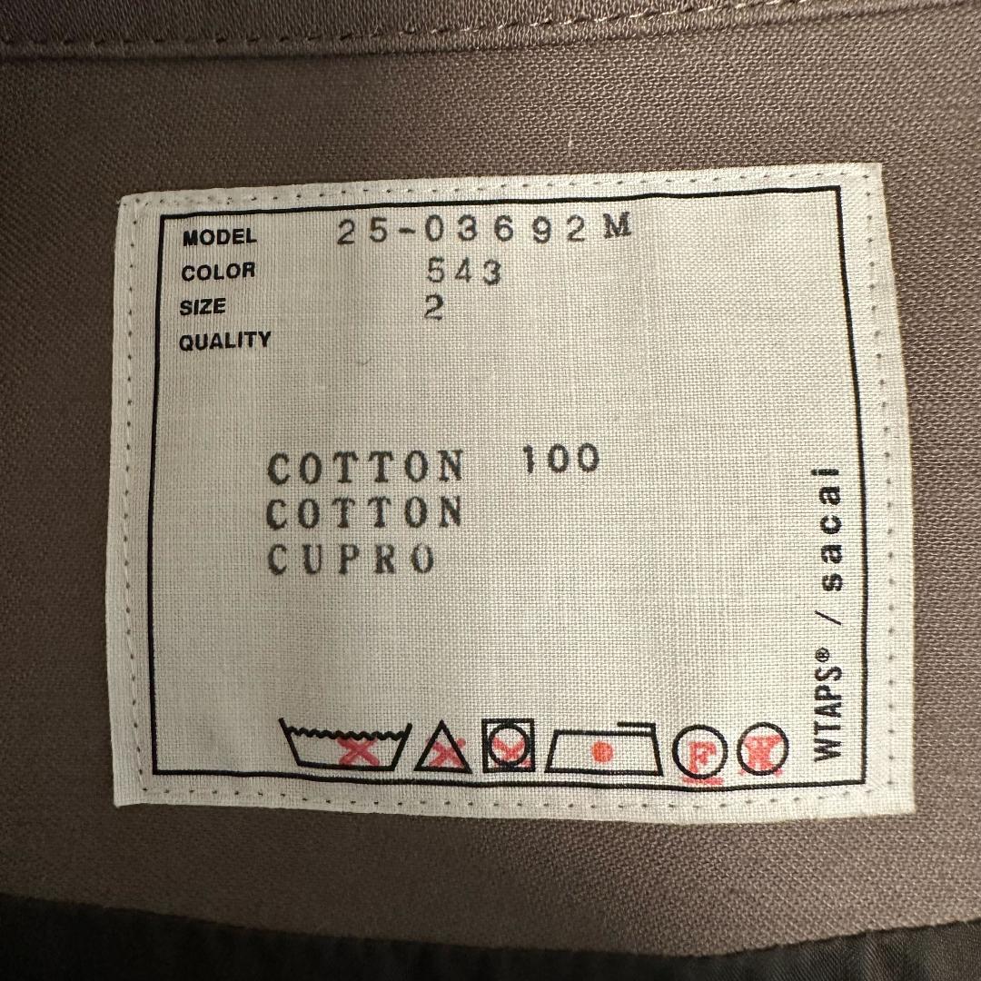 sacai×WTAPS 25SS ロングコート トープ サイズ2
