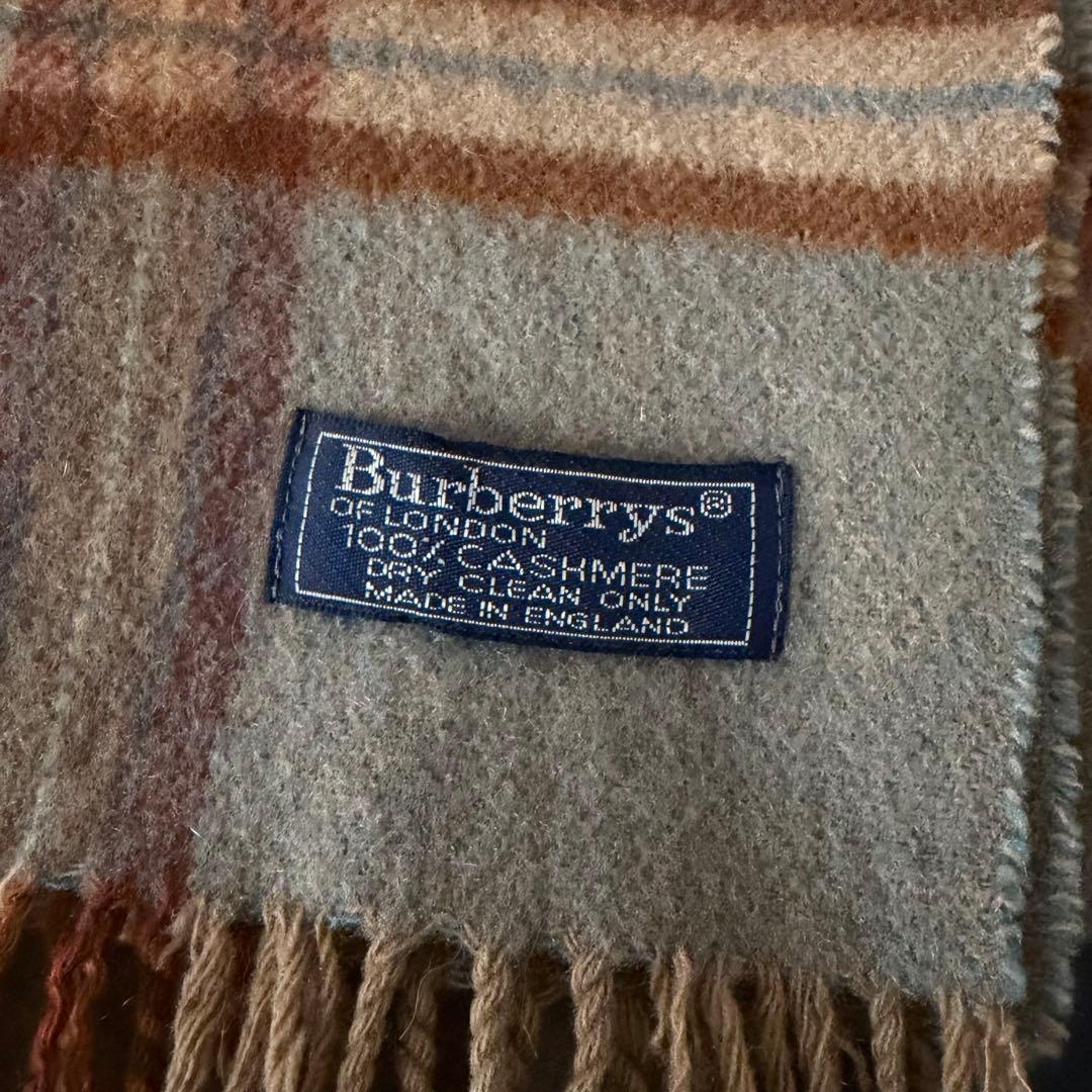 希少【Burberrys】イングランド製 カシミヤ100% マフラー
