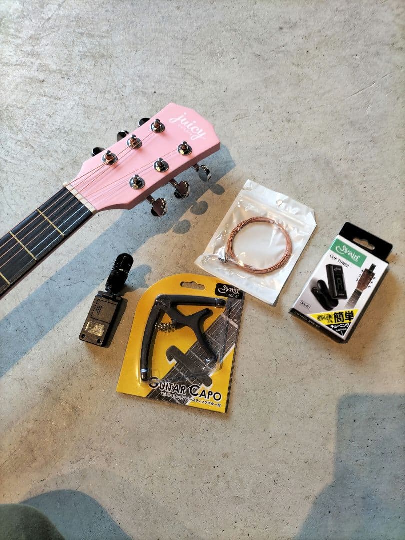 美品 juicy guitars JCG-01S/PK ミニギター ケース付