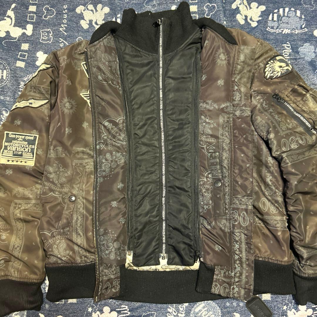 値下【ライダー様推奨特価品】VANSON MA-1フライトジャケット 3Lバイク