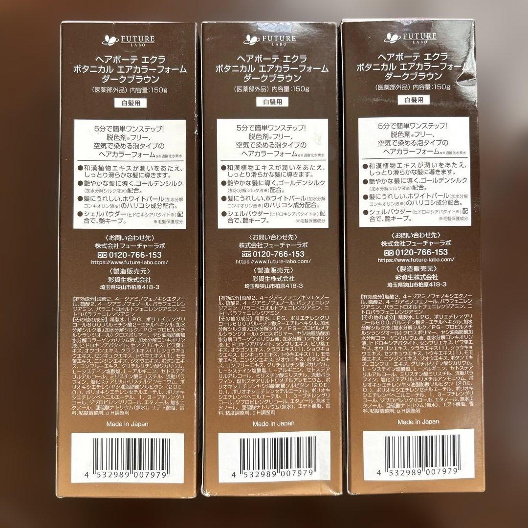 ÉCLAT ヘアボーテ　エクラ 泡タイプ白髪染め ダークブラウン 3箱セット