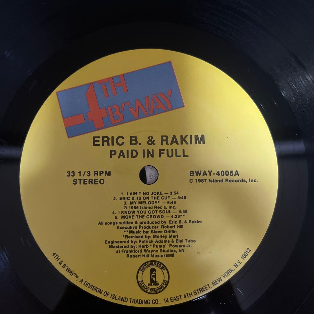 洋楽 ERIC B. & RAKIM PAID IN FULL (BWAY4005)
