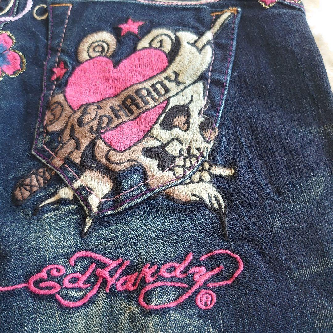 【新品】レッドペッパー × エドハーディー 刺繍 ブーツカット ローライズデニム