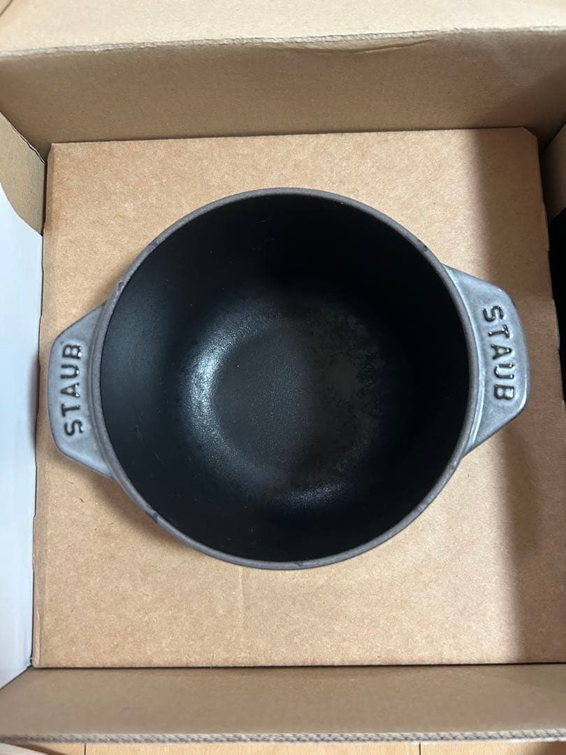 STAUB 両手鍋 グレー 12cm ラココット