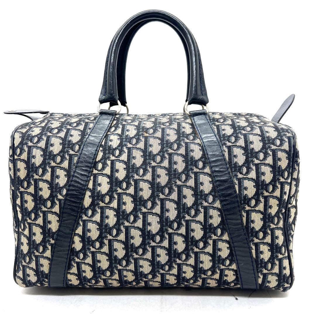 【極美品】Dior ミニボストンバッグ トロッター キャンバス レザー