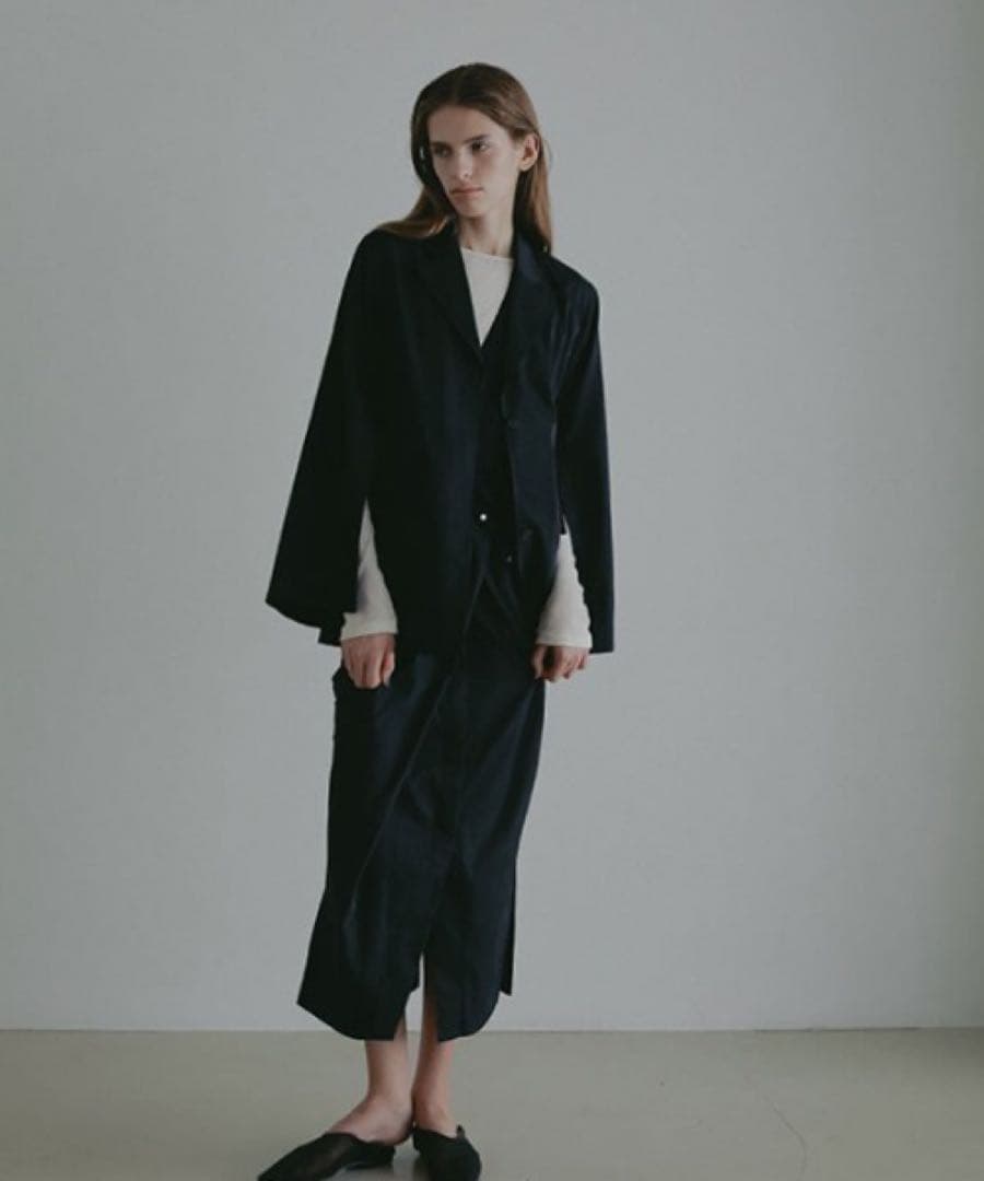 ETRE TOKYO / デザインラップロングスカート / NAVY