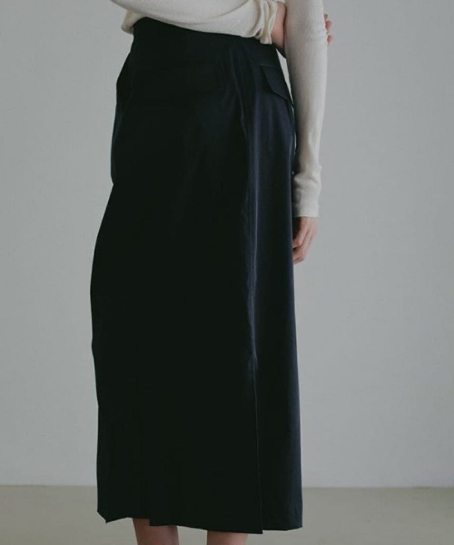 ETRE TOKYO / デザインラップロングスカート / NAVY