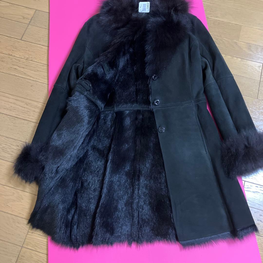 クレージュ黒いコート ファー付き