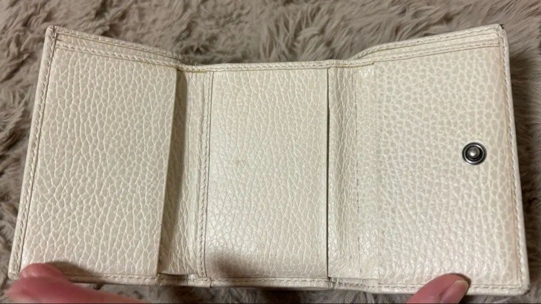 ★本物★GUCCI グッチ 3つ折り財布 コンパクトウォレット マーモント 白