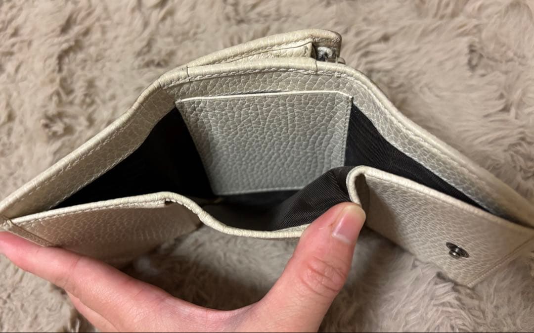 ★本物★GUCCI グッチ 3つ折り財布 コンパクトウォレット マーモント 白