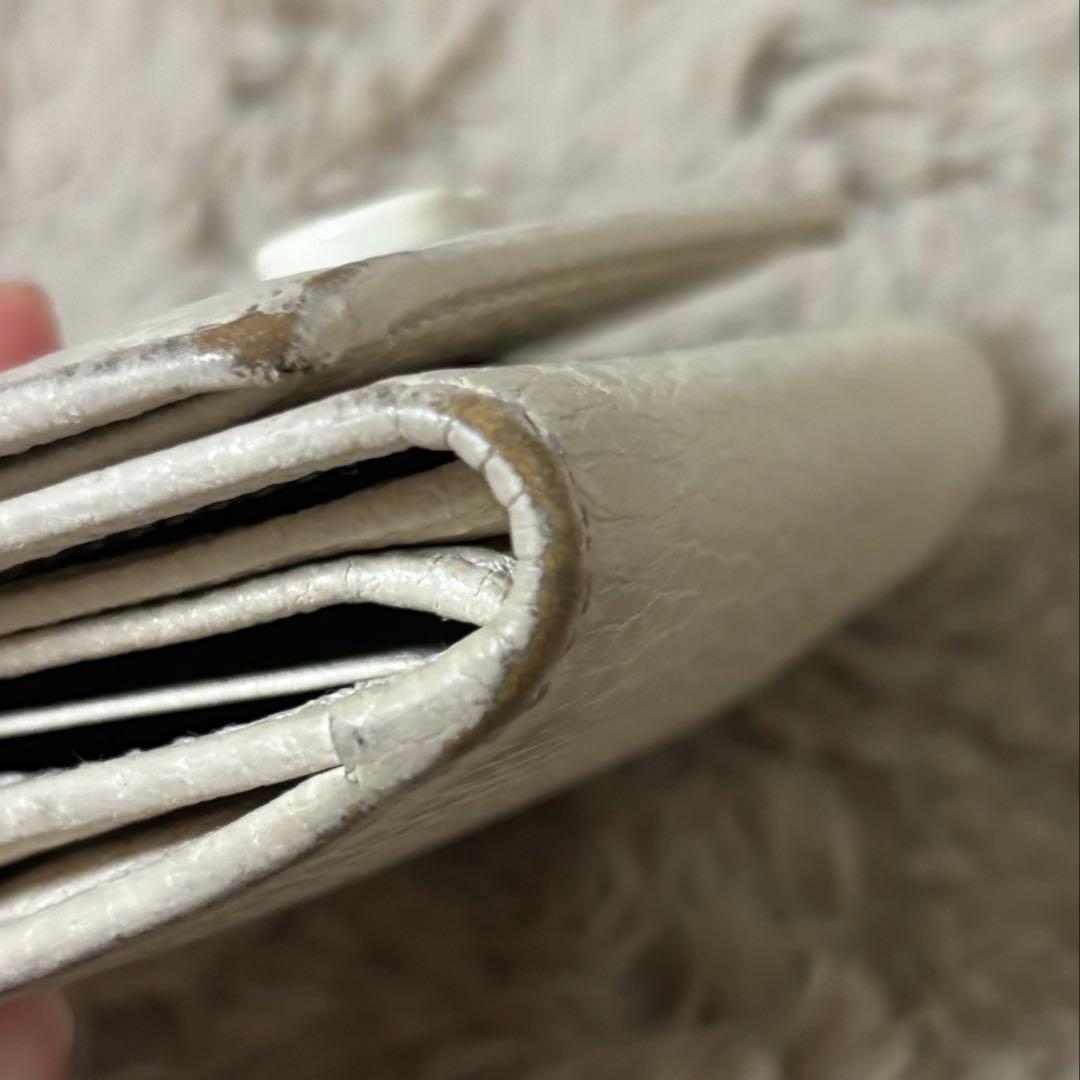★本物★GUCCI グッチ 3つ折り財布 コンパクトウォレット マーモント 白