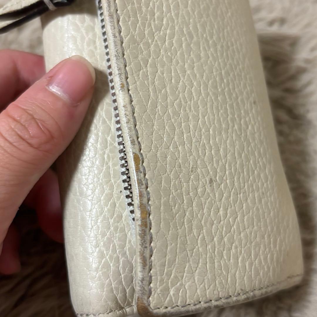 ★本物★GUCCI グッチ 3つ折り財布 コンパクトウォレット マーモント 白