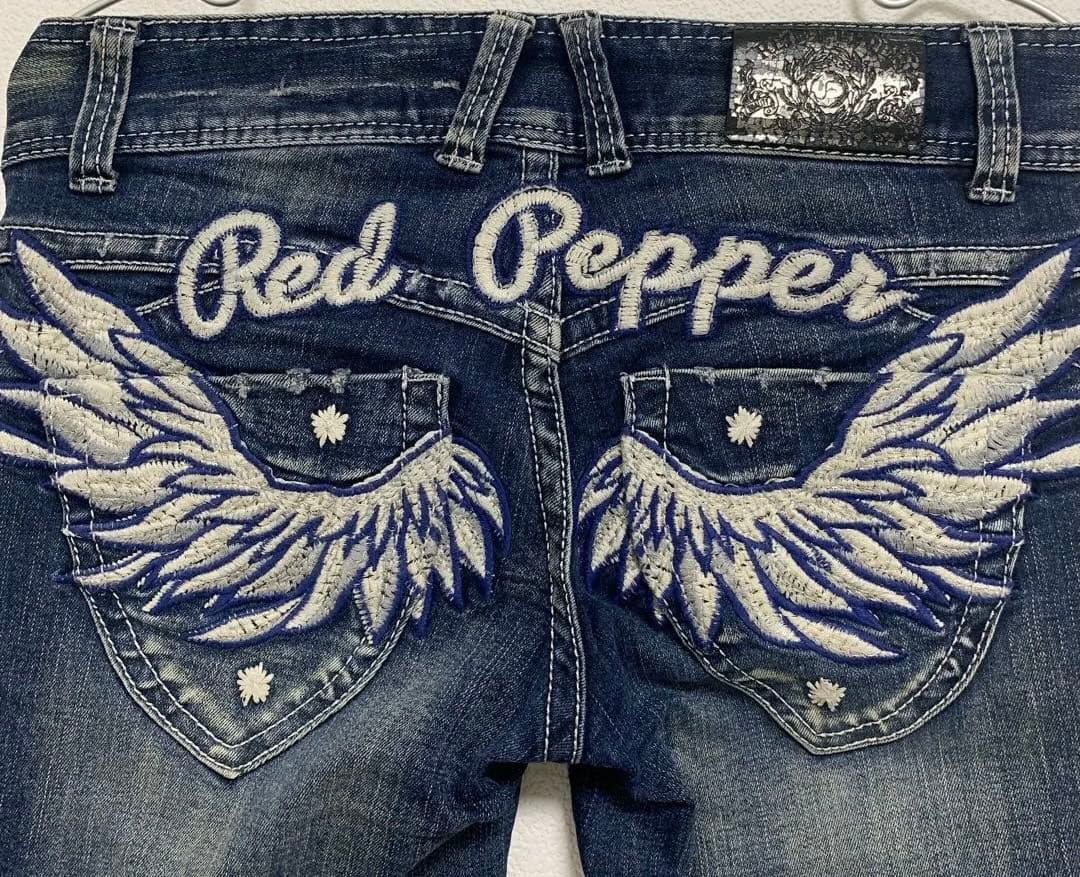RED PEPPER レッドペッパー デニムパンツ 羽刺繍 サイズ26