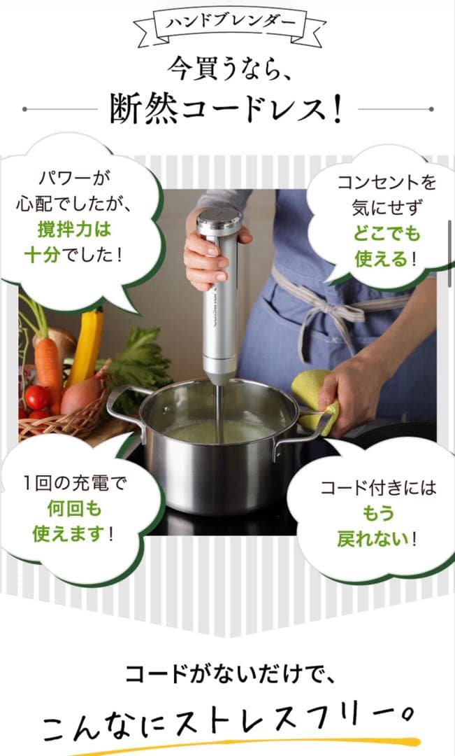 【新品未使用】Cuisinart 充電式ハンドブレンダー RHB-1070TJ