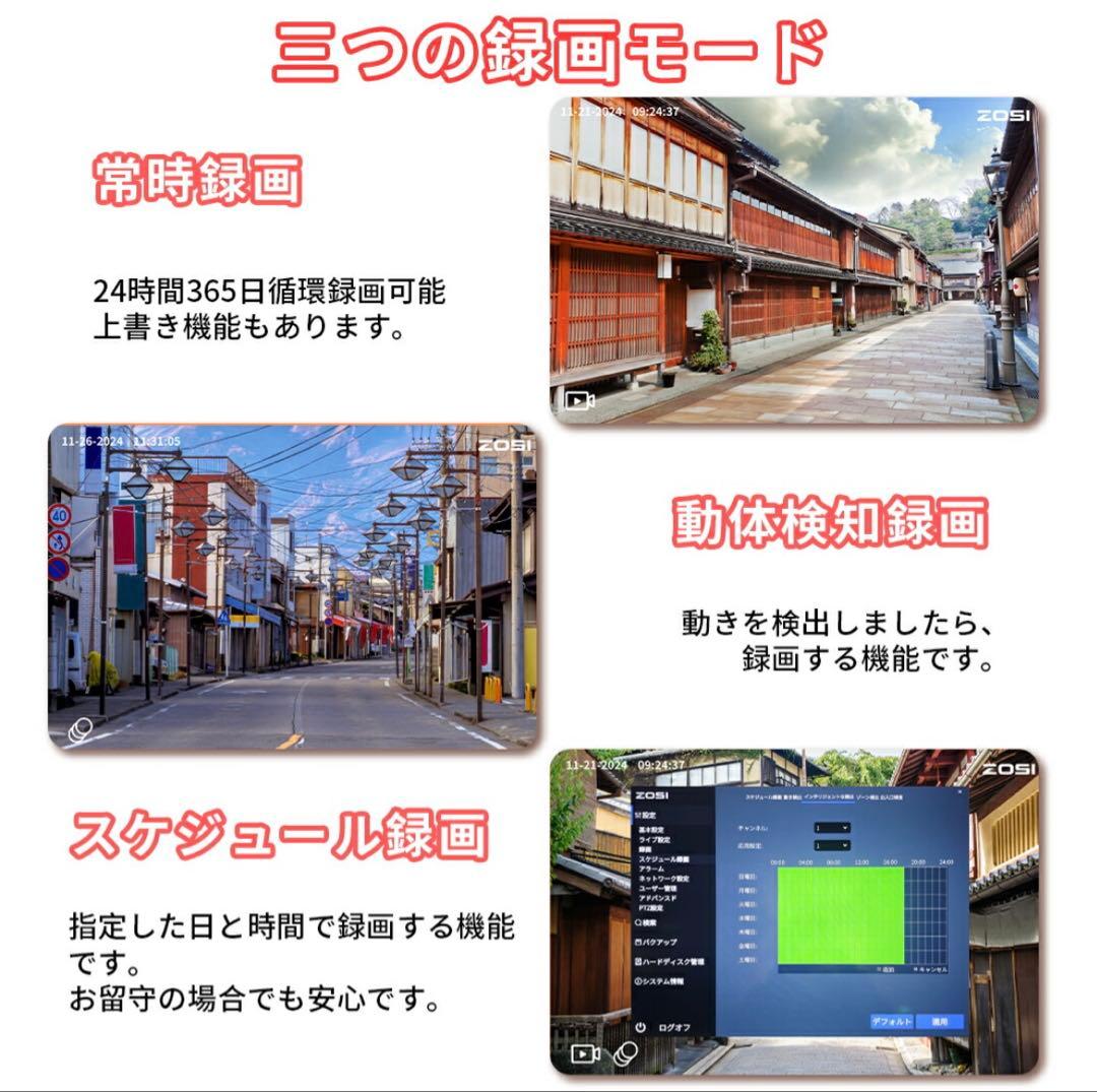防犯カメラセット 8台 2TB 4K 800万画素　屋外