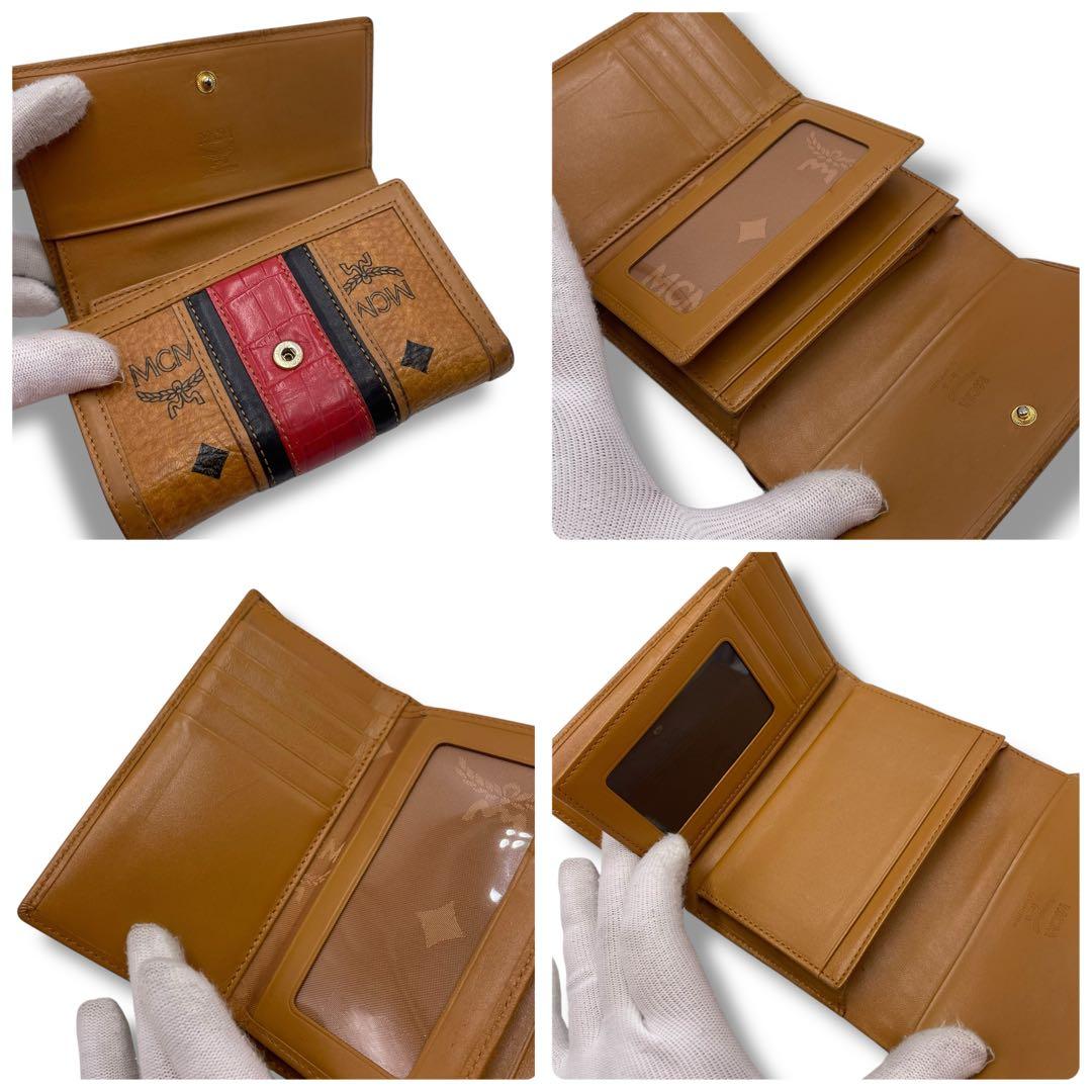MCM エムシーエム 三つ折り財布 ブラウン ヴィセトス柄 レザー