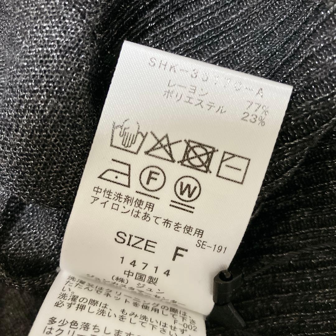 新品タグ付 SALON adam et ropé ブライトラメVネックシアー