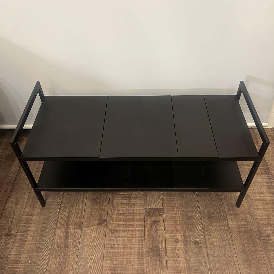 tower 山崎実業 伸縮シンク下ラック 2段 ブラック 幅50〜85cm
