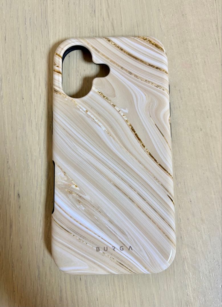 【新品】BURGA マーブルデザイン ハードケース　iPhone17 ベージュ
