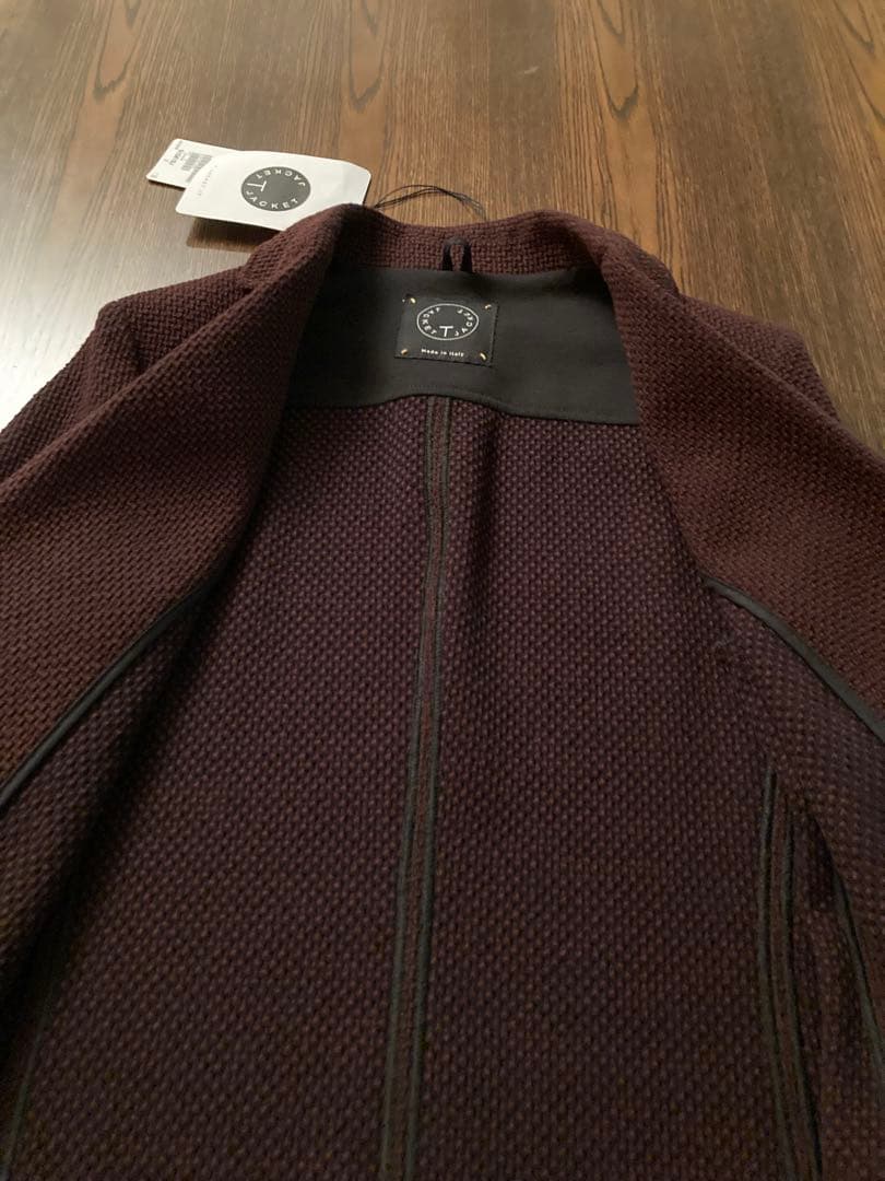 新品タグ付T-JACKET バーガンディジャケット made in italy