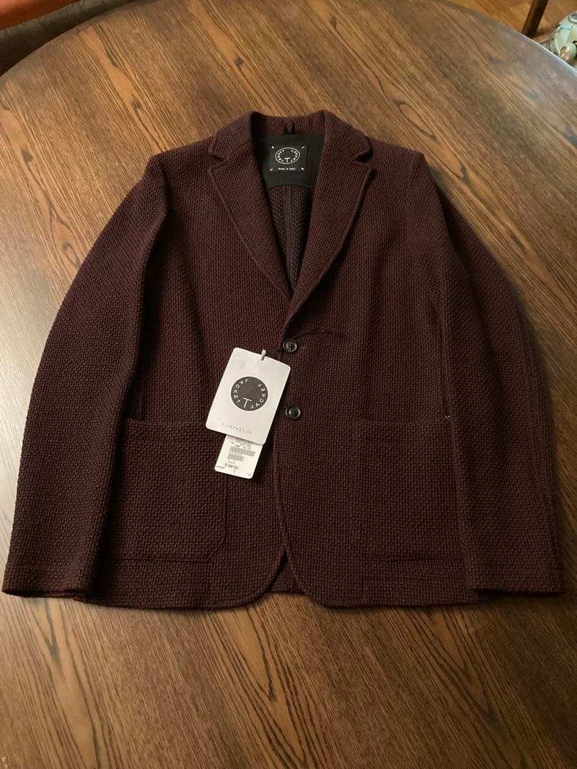 新品タグ付T-JACKET バーガンディジャケット made in italy
