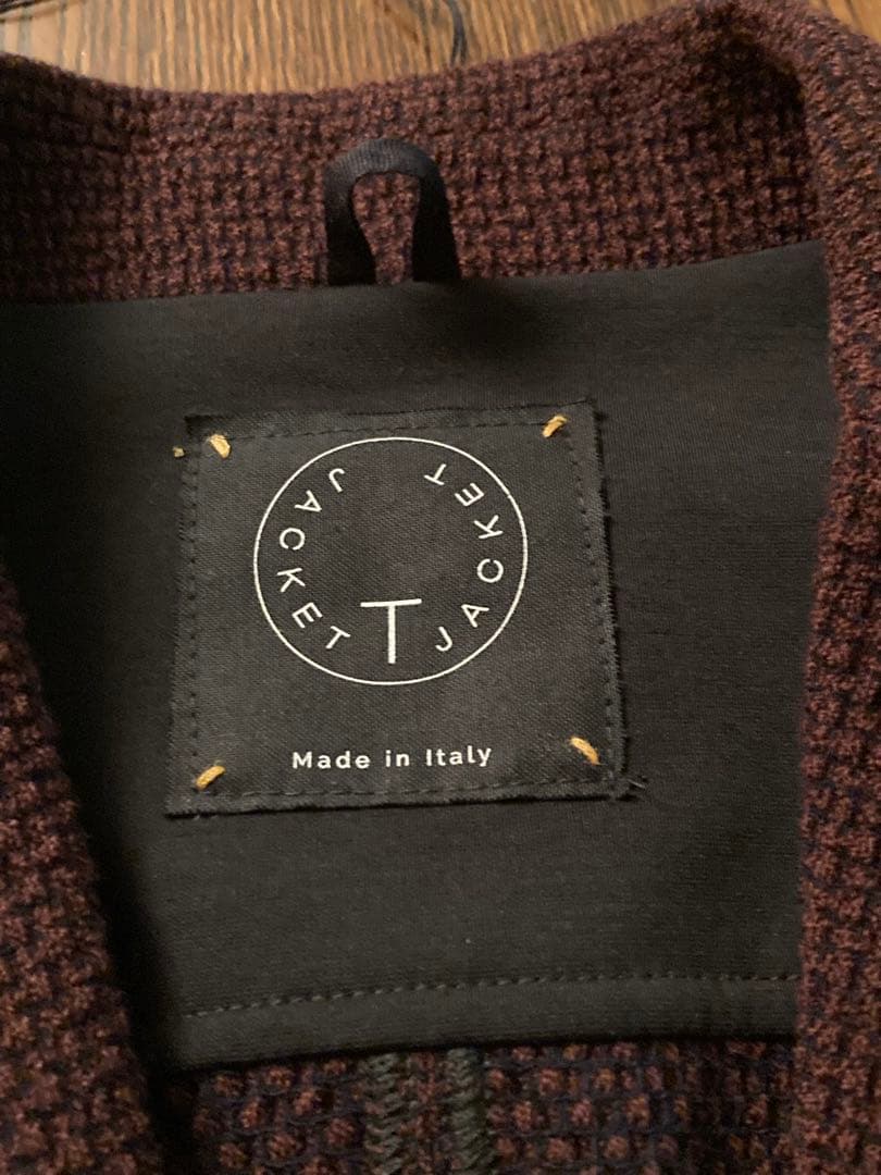 新品タグ付T-JACKET バーガンディジャケット made in italy