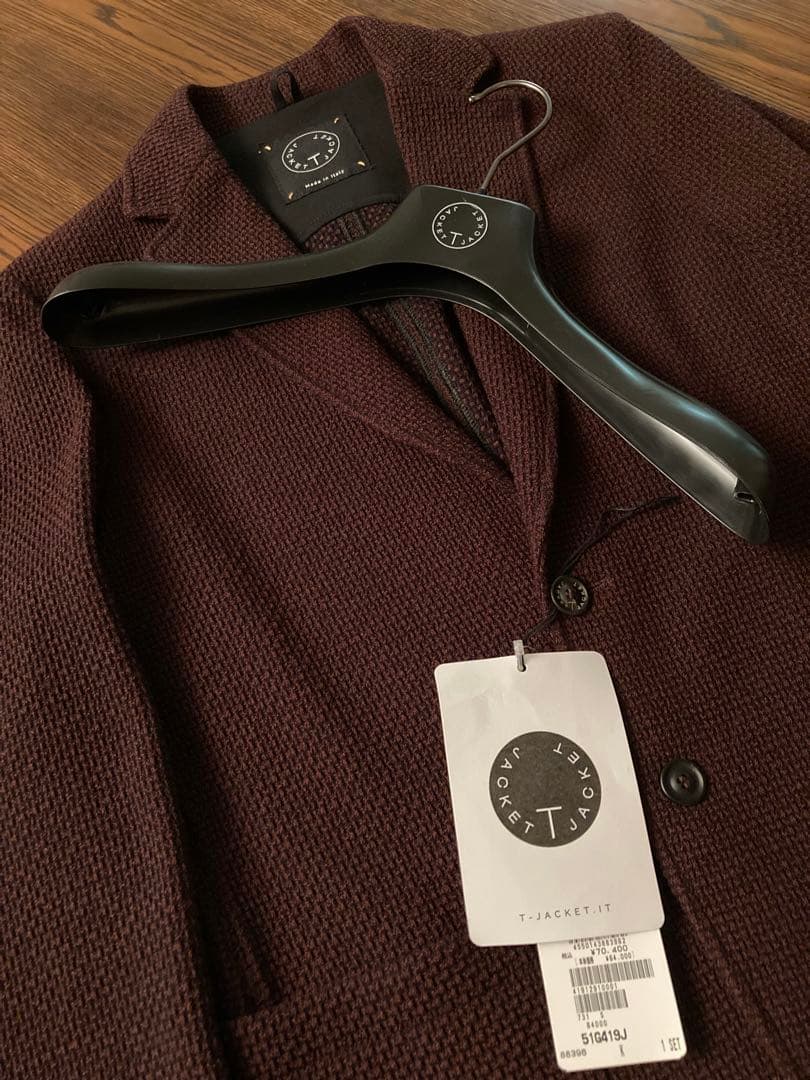 新品タグ付T-JACKET バーガンディジャケット made in italy