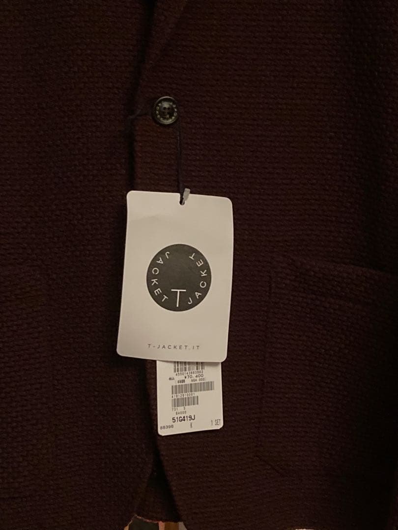 新品タグ付T-JACKET バーガンディジャケット made in italy