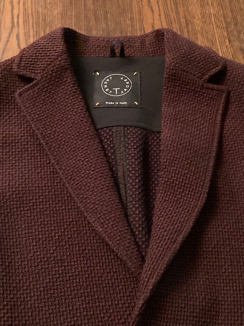 新品タグ付T-JACKET バーガンディジャケット made in italy