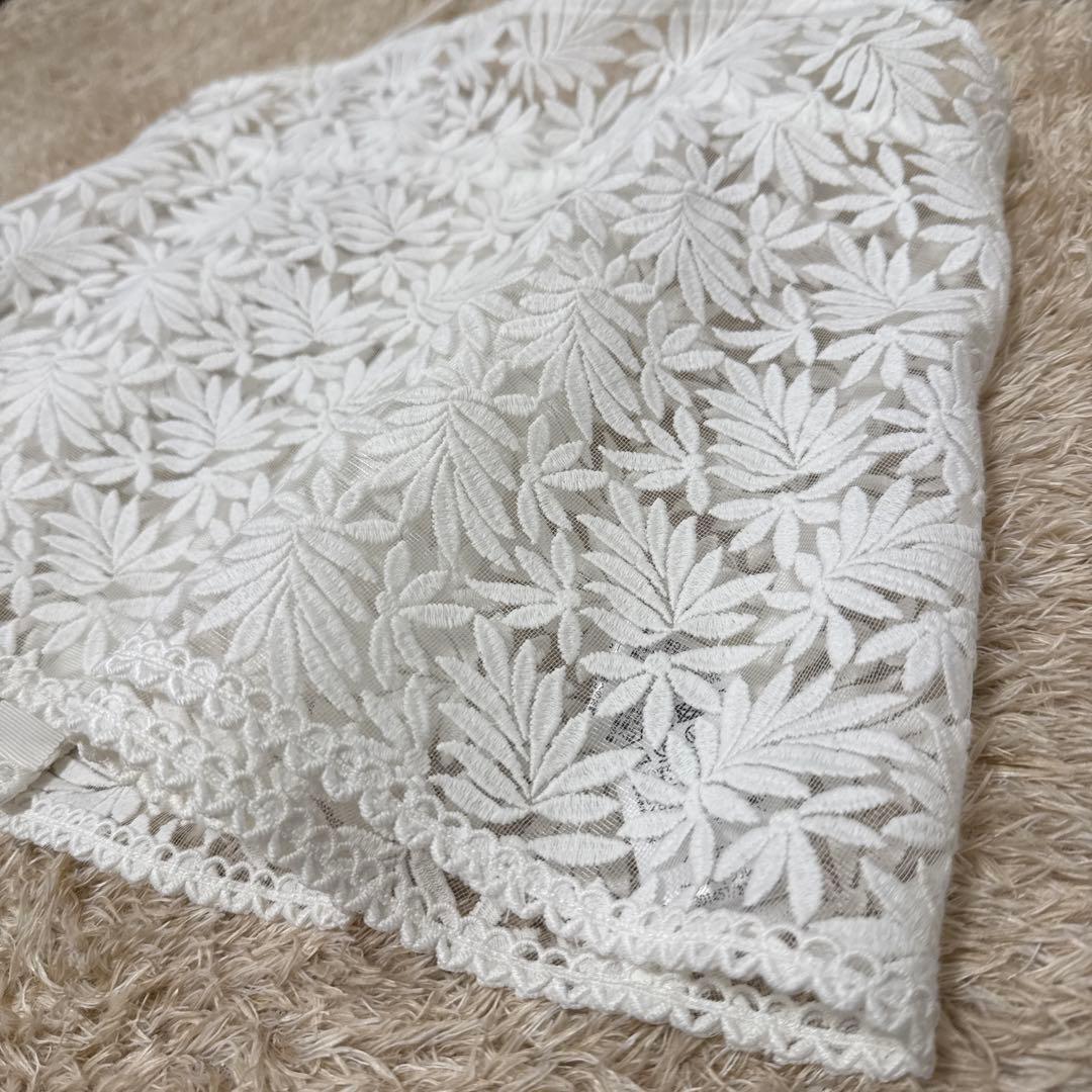 【美品】IENA レースショートキャミソール　イエナ　刺繍　白